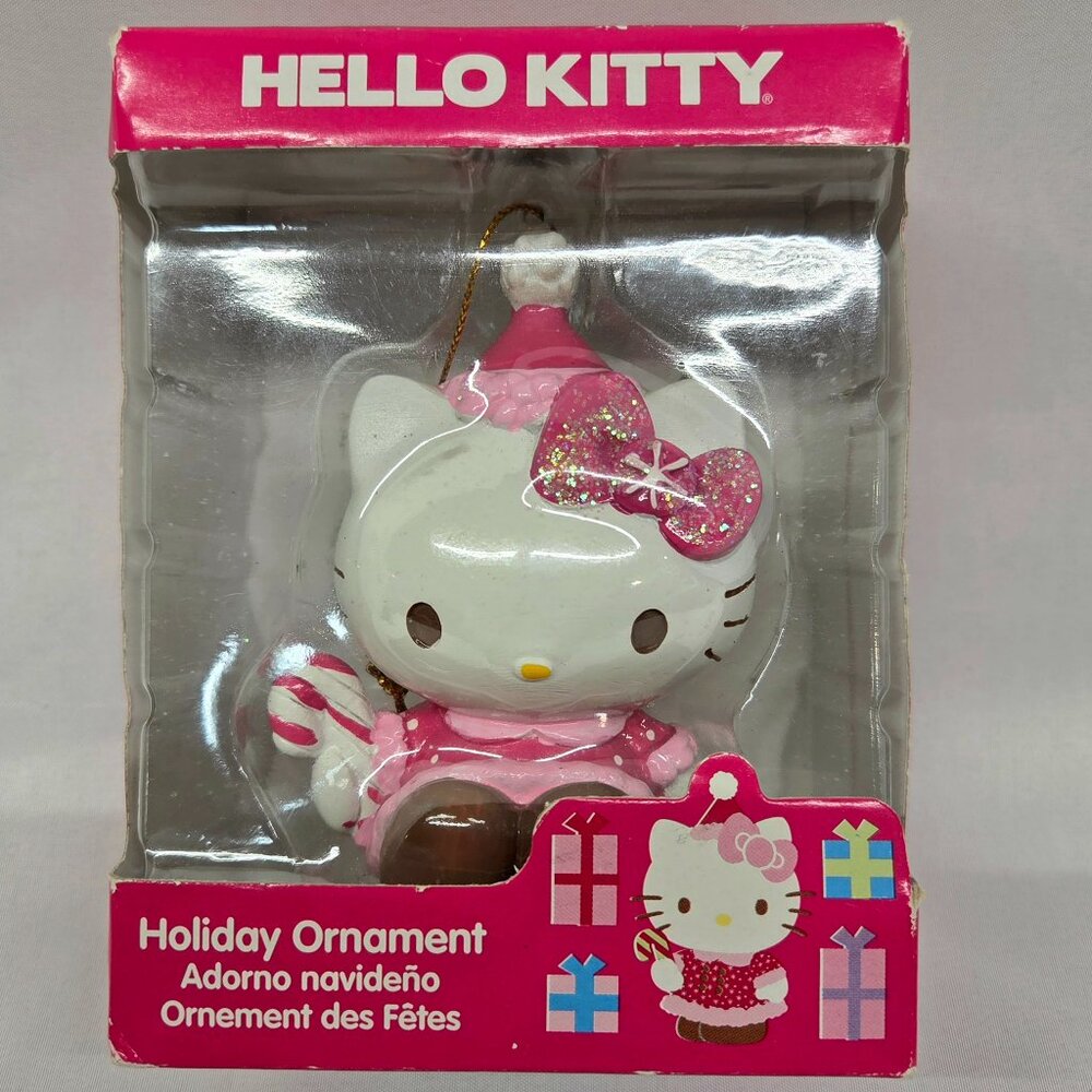 Sanrio Hello Kitty Holiday Christmas Xmas Ornament 2013 Bow Candy Cane Santa Hat